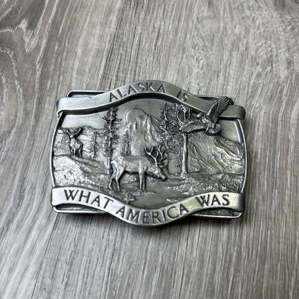 Bergamot Alaska is what America was  brass belt buckle